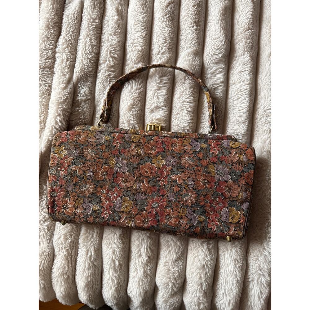 Vintage Stylecraft Miami Floral Tapestry Purse Clutch 1960’s Cottage Boho
